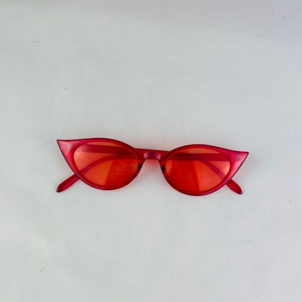 COPY - COPY - cat eye translucent red frame sunglasses
